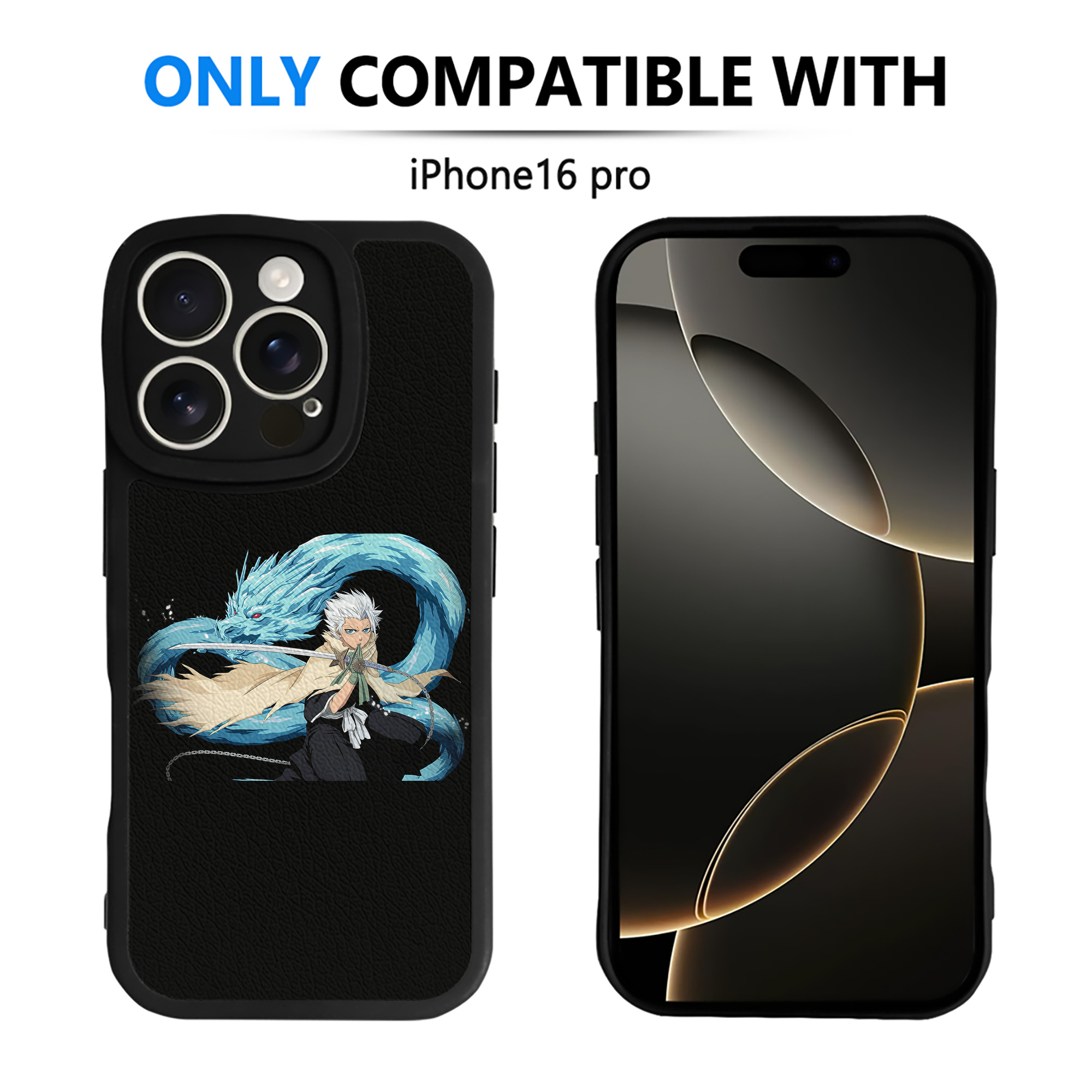 （画像用） ブリーチ 日番谷冬獅郎（ひつがや とうしろう） BLEACH Hitsugaya Toushirou 【iPhone 16シリーズ対応】シリコンスマホケース（レザー調） 材質：シリコン